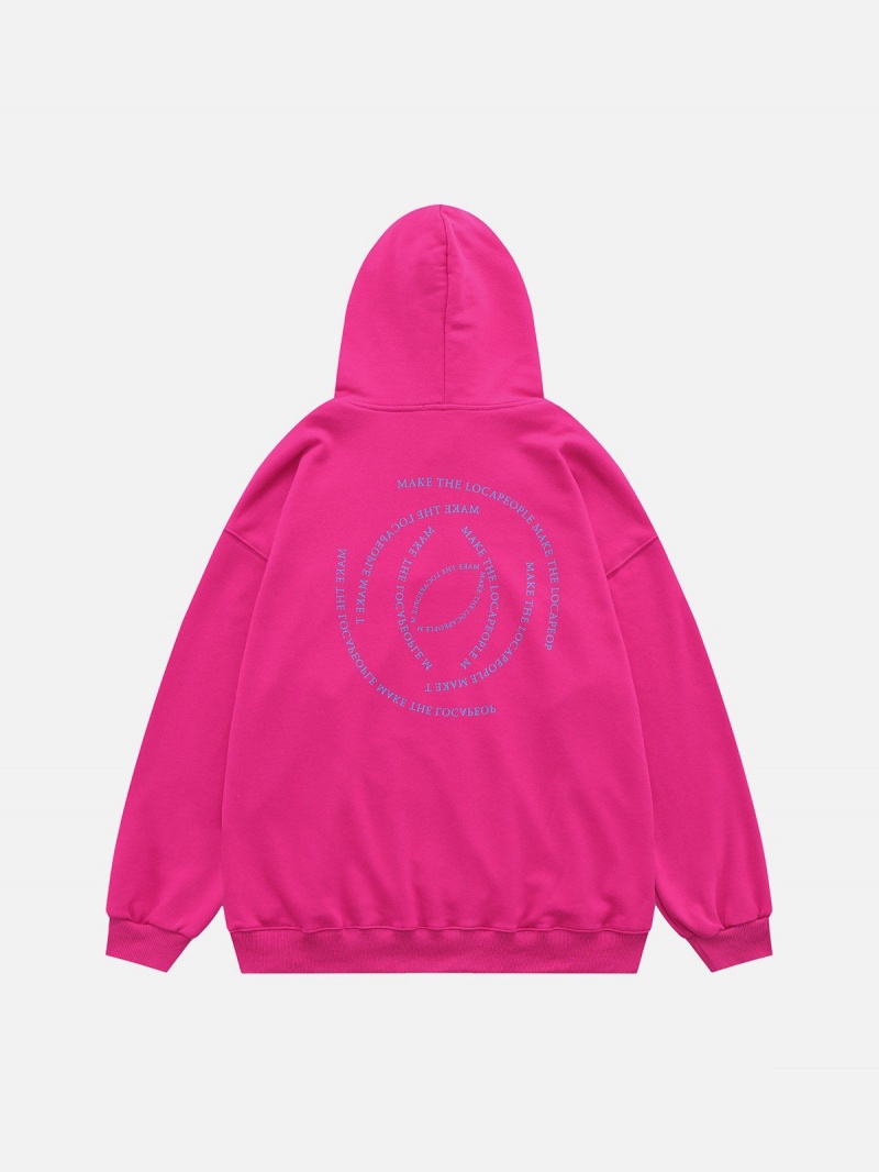 Sweat a Capuche Aelfric Eden Gothic Streetwear Oversized Rose | HPQ-64105620